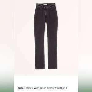 Abercrombie & Fitch 90s Slim Straight Ultra High Rise CrissCross Waistband 36 S